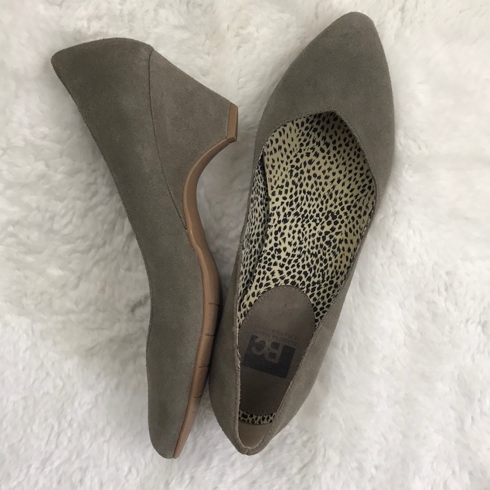 BC grey suede heels size 10